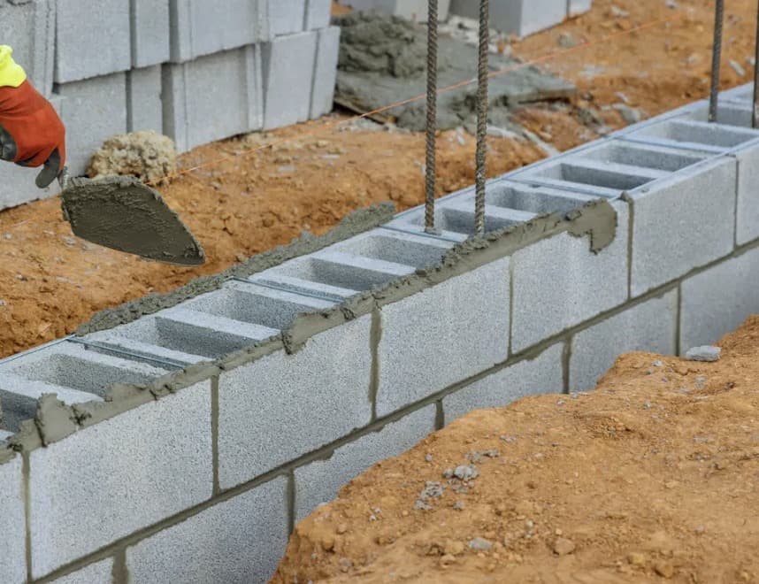 Retaining block wall