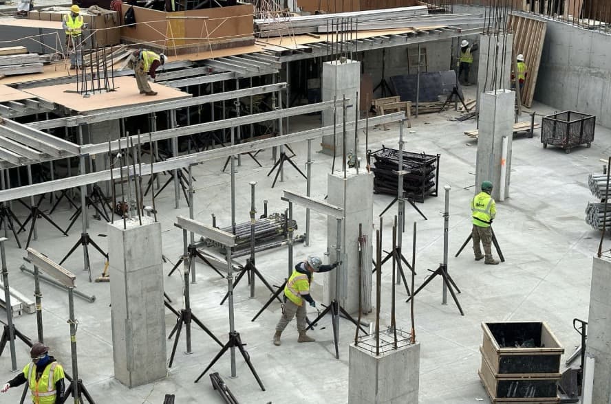 Commercial parking lot concrete